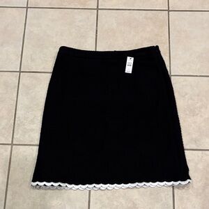 Talbots Black Skirt with White Scallop Trim